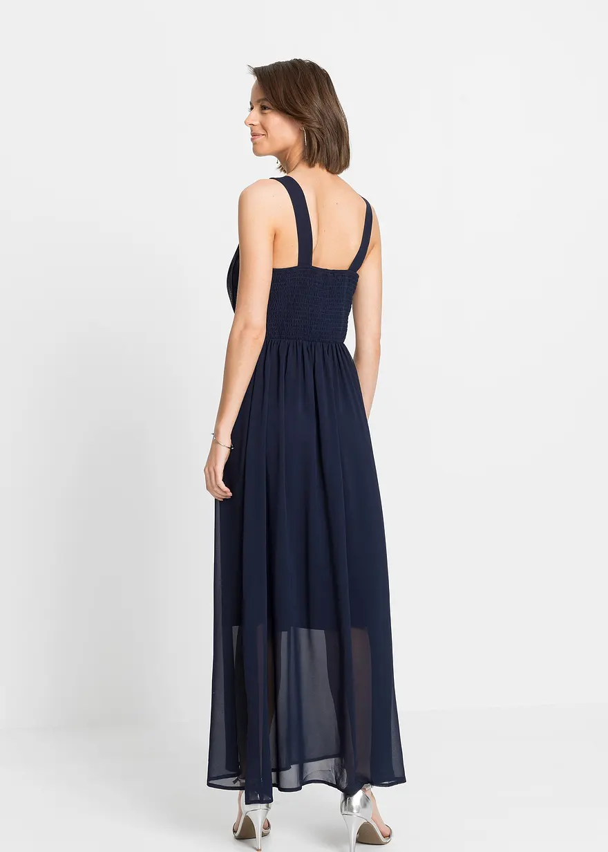 Bonprix Maxikleid Aus Feinem Chiffon Mit Einer Eleganten Strasssteinverzierung Am Ausschnitt Und In Der Taille