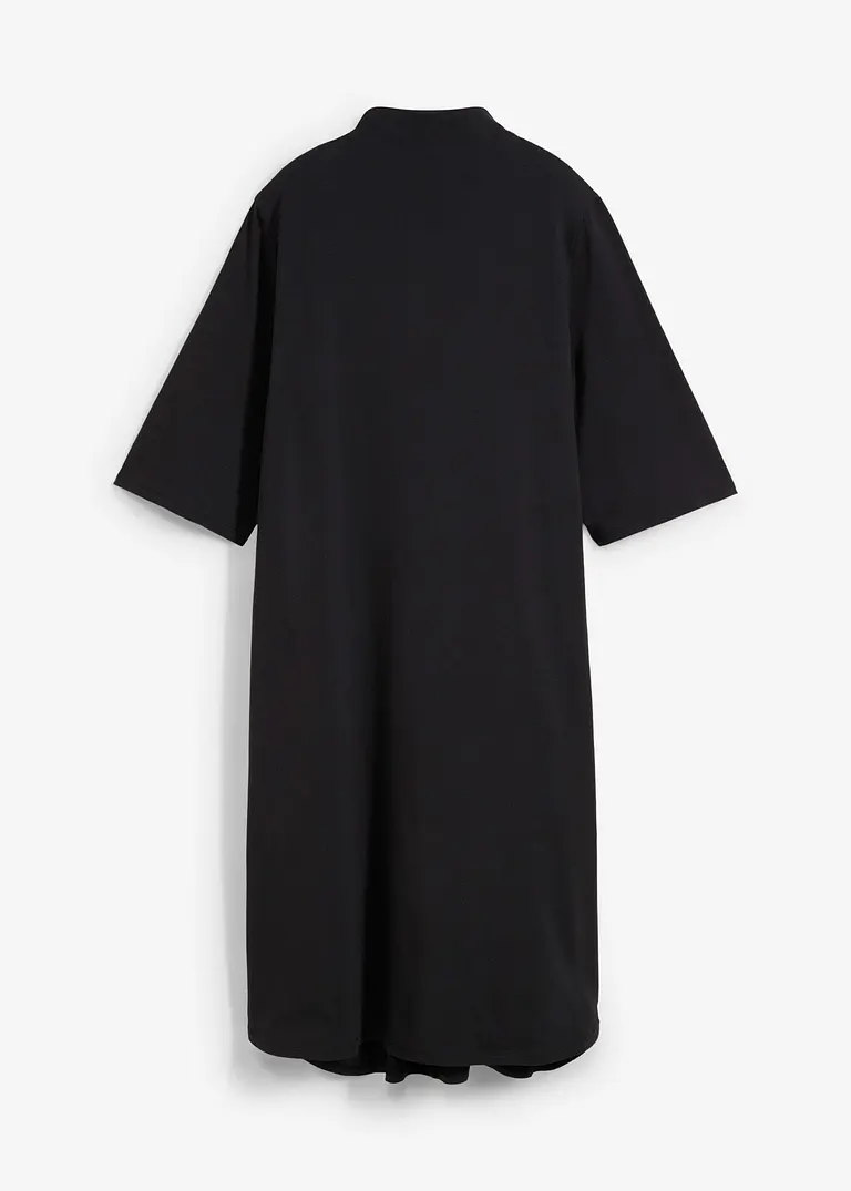 bonprix Midikleid mit Rollkragen und Bindedetail im Nacken - schwarz