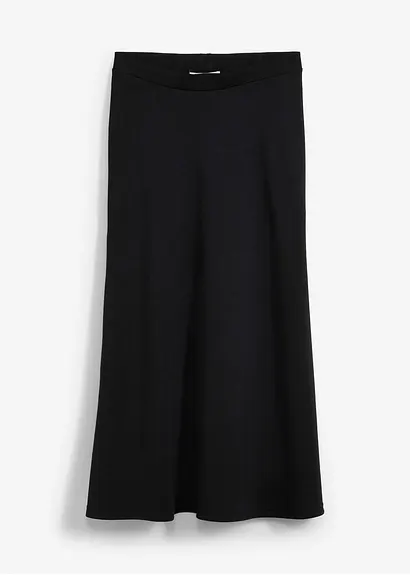 bonprix Midirock in voluminöser A-Linie - schwarz - Damen