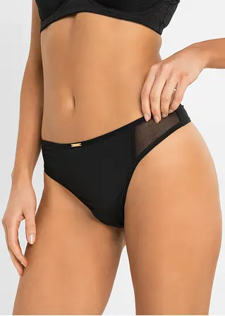 Bonprix Mikrofaser String Mit Feel-Comfort-Effekt - Schwarz