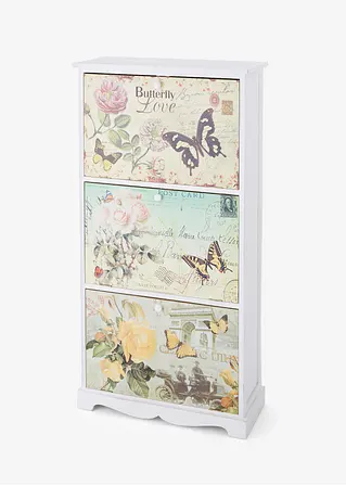 bonprix Mit romantischem Motiv auf der Frontseite: Schuhschrank mit 3 Klappen