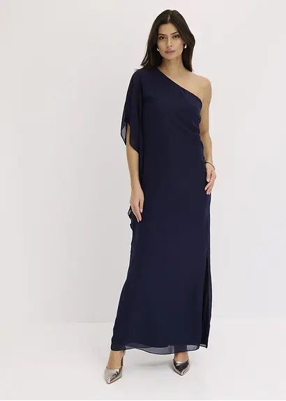 Bonprix Modern Und Feminin: Abendkleid Aus Feinem Chiffon Mit One-Shoulder-Ausschnitt
