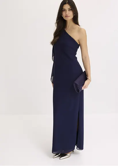 Bonprix Modern Und Feminin: Abendkleid Aus Feinem Chiffon Mit One-Shoulder-Ausschnitt