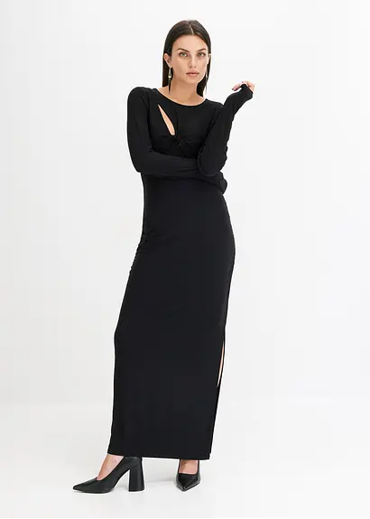 Bonprix Modern Und Feminin: Abendkleid Aus Jersey Mit Cut-Outs Und Raffungen