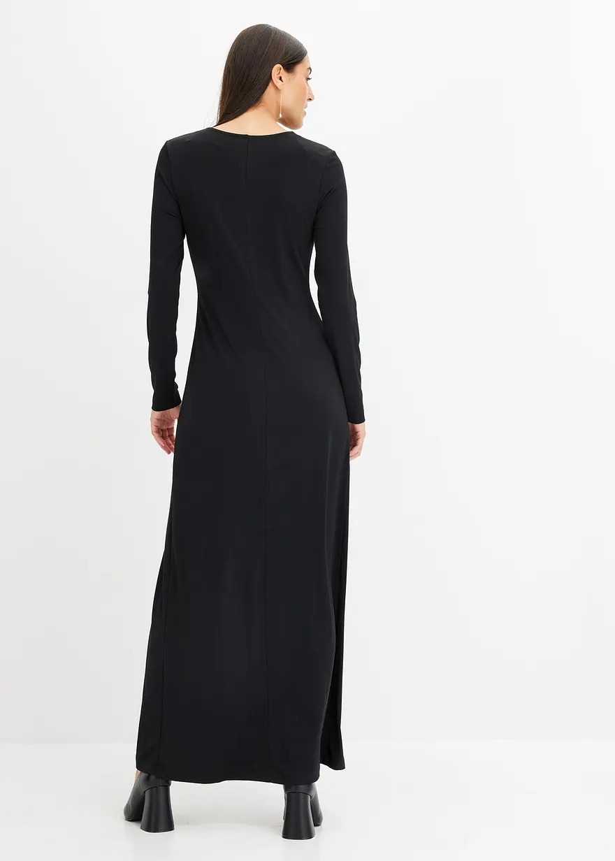 Bonprix Modern Und Feminin: Abendkleid Aus Jersey Mit Knoten-Detail Und Perlen-Nadel