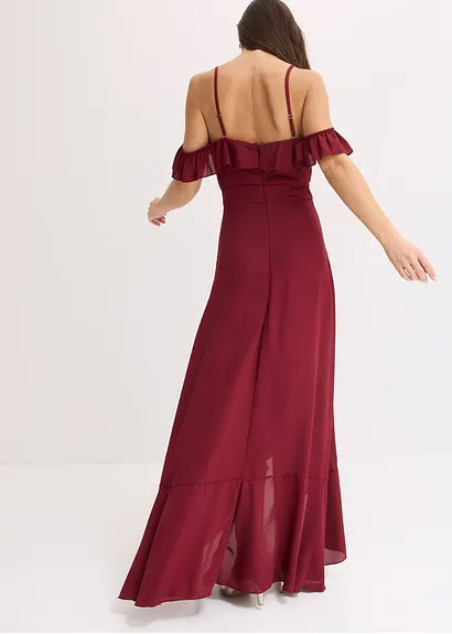 Bonprix Modern Und Feminin: Abendkleid Mit Verstellbaren Trägern Und Carmen-Ausschnitt Sowie Volants