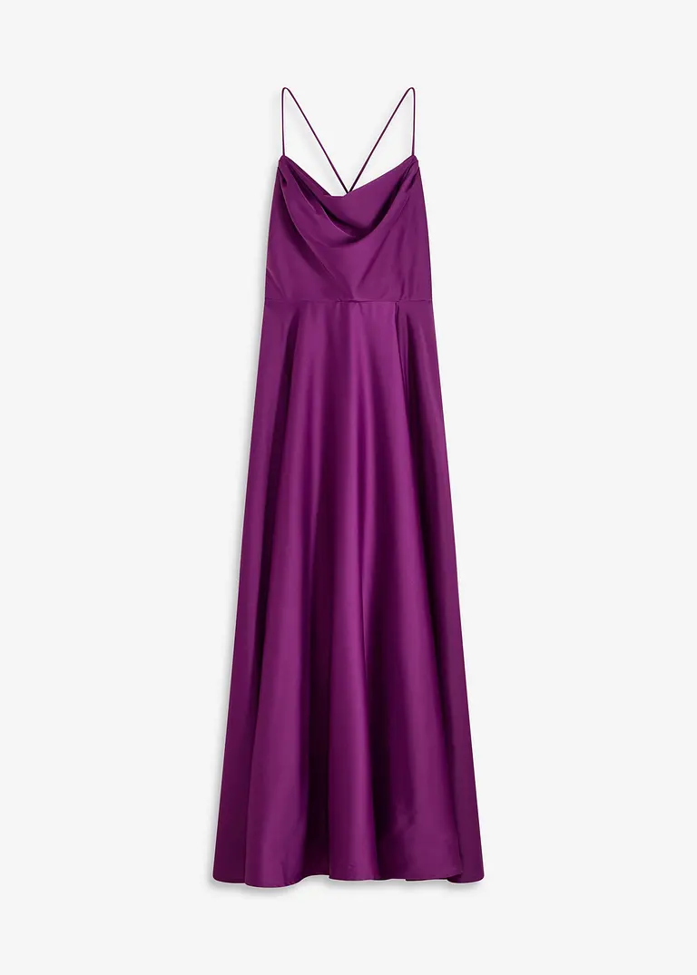 bonprix Modern und feminin: Bezauberndes Abendkleid aus strukturiertem Satin mit Wasserfallkragen und verstellbaren Trägern