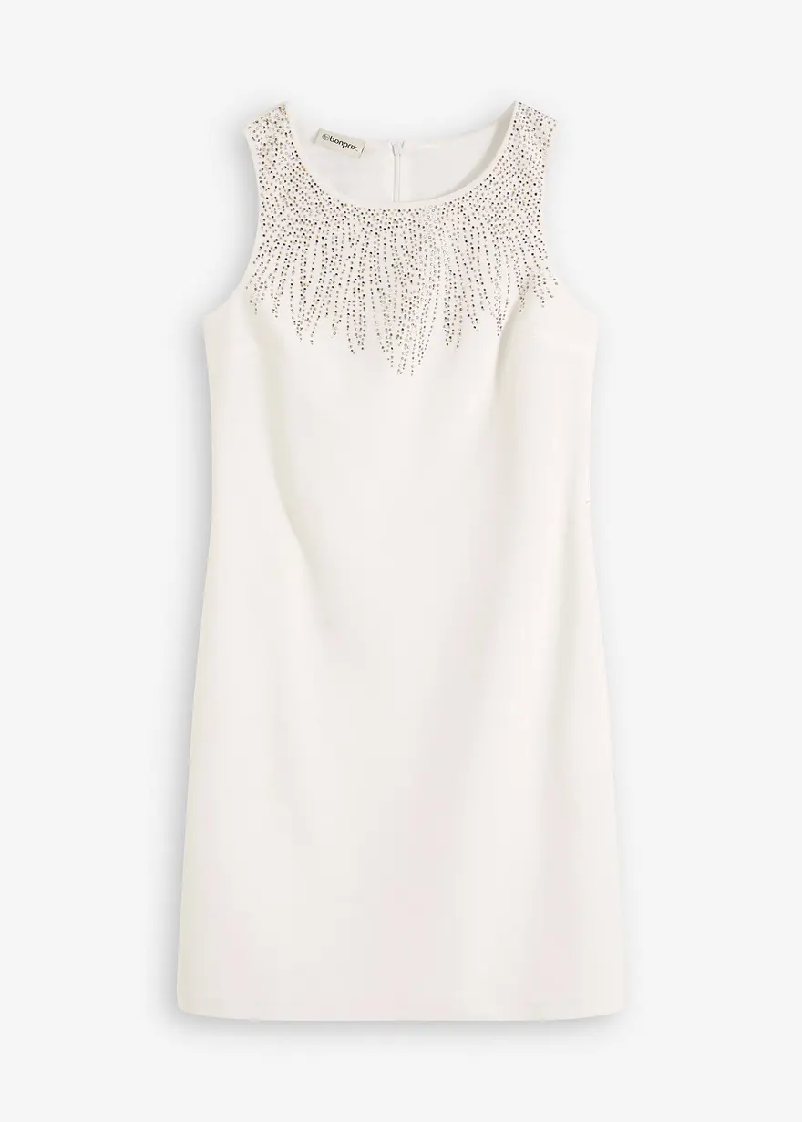 bonprix Modern und feminin: Etuikleid in Mini-Länge mit Strasssteinverzierung am Ausschnitt