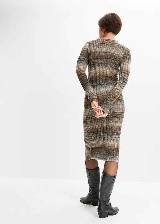 Bonprix Modern Und Feminin: Figurbetontes Strickkleid Mit Langem Schlitz