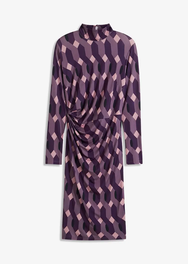 bonprix Modern und feminin: Jersey-Kleid mit Stehkragen und Raffung an der Seitennaht