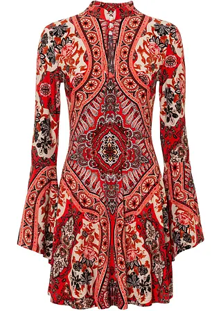 bonprix Modern und Feminin: Jerseykleid mit Cut-Out am Ausschnitt und mit platzierten Druck