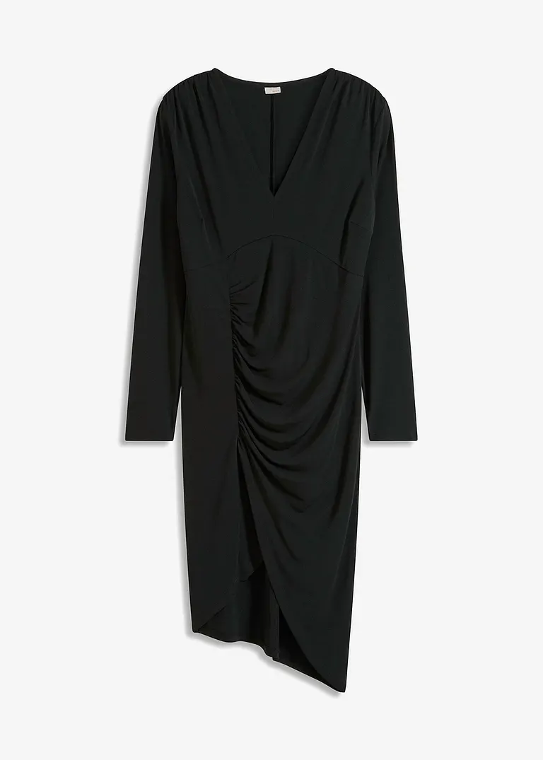 bonprix Modern und feminin: Jerseykleid mit Raffung - schwarz