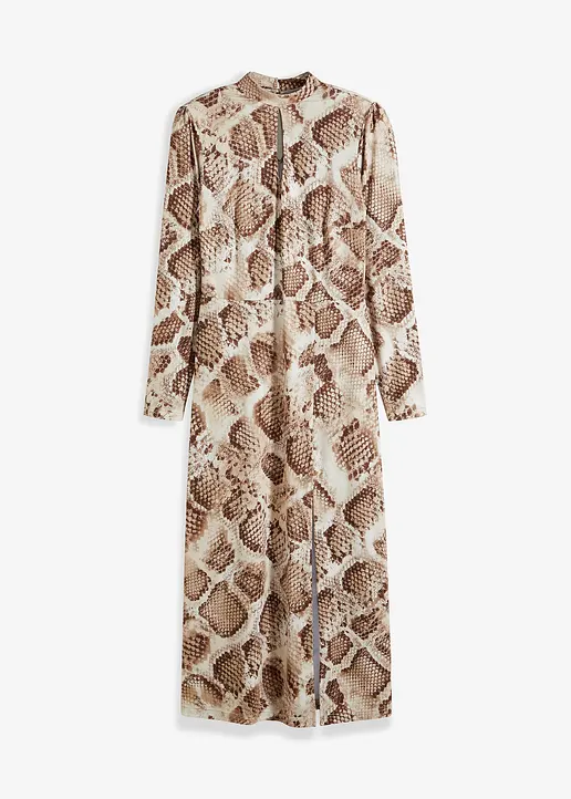 bonprix Modern und Feminin: Jerseykleid mit Stehkragen und Keyhole-Ausschnitt sowie einem langen Schlitz am Rock