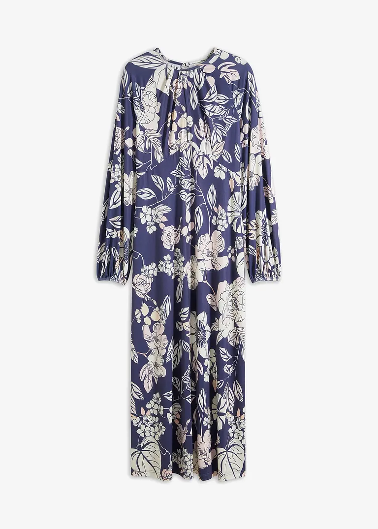 bonprix Modern und feminin: Kleid mit Drapierung am Ausschnitt. - blau