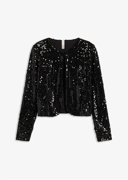bonprix Modern und feminin: Mantel mit Pailletten - schwarz