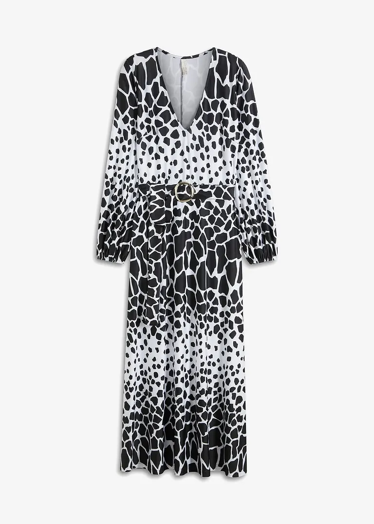 bonprix Modern und feminin: Maxikleid in Jersey mit Taillenband und Metallring