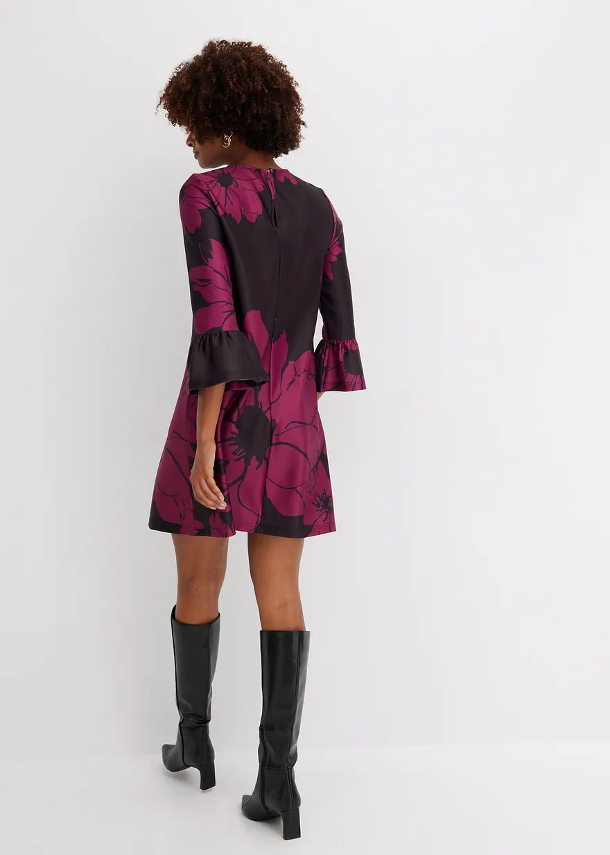 Bonprix Modern Und Feminin: Minikkleid Mit Volant-Ärmeln Und Floralem Print