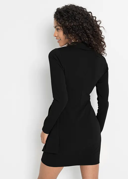 Bonprix Modern Und Feminin: Minikleid Aus Strukturiertem Crepe Im Wickel-Optik Mit Bindedetail Am Rock