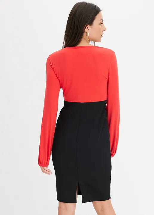 Bonprix Modern Und Feminin: Minikleid In 2-Teile-Optik Mit Knotendetail