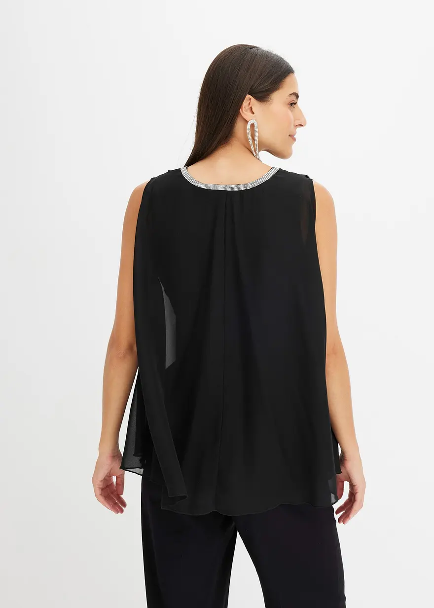 Bonprix Modern Und Feminin: Oversized Bluste Mit Strassstein-Verzierung Am Ausschnitt