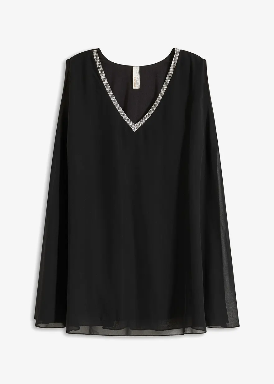 bonprix Modern und feminin: Oversized Bluste mit Strassstein-Verzierung am Ausschnitt