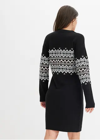 Bonprix Modern Und Feminin: Oversized Strickkleid Mit Jacquard-Muster