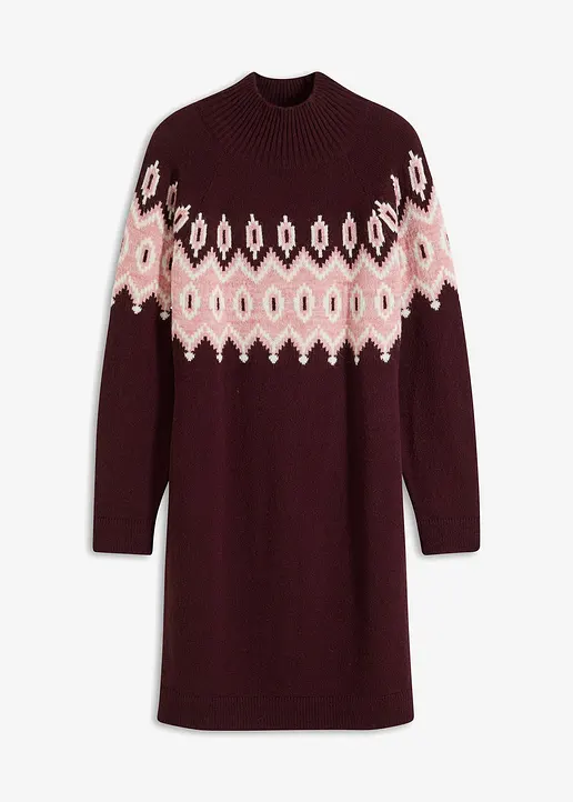 bonprix Modern und feminin: Oversized Strickkleid mit Jacquard-Muster