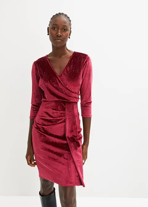 Bonprix Modern Und Feminin: Samtkleid In Wickeloptik Mit Besetzten Strasssteinen Und Raffungsdetails Machen Dieses Kleid Perfekt Für Besondere Anlässe