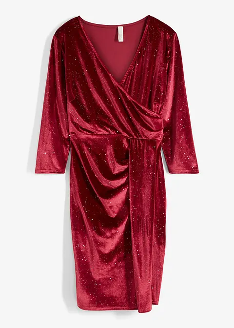 bonprix Modern und feminin: Samtkleid in Wickeloptik mit besetzten Strasssteinen und Raffungsdetails machen dieses Kleid perfekt für besondere Anlässe