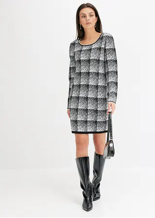 Bonprix Modern Und Feminin: Strickkleid Mit Kariertem Jacquard-Muster