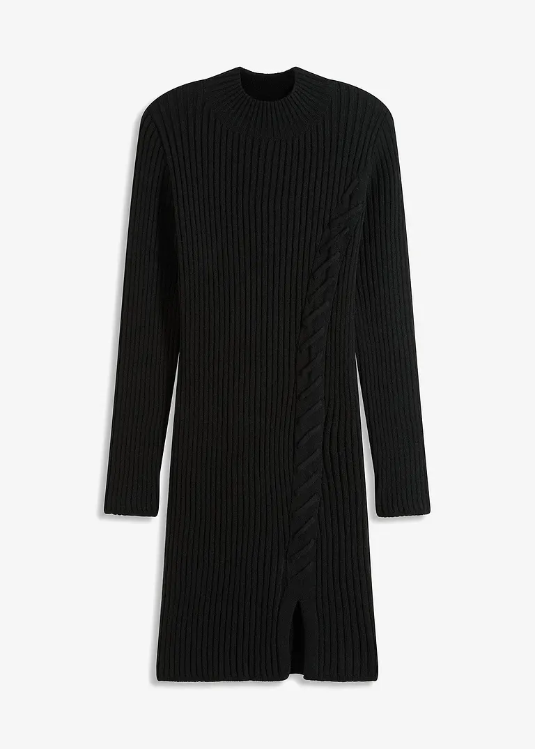 bonprix Modern und feminin: Strickkleid mit Rippmuster und Schnürung