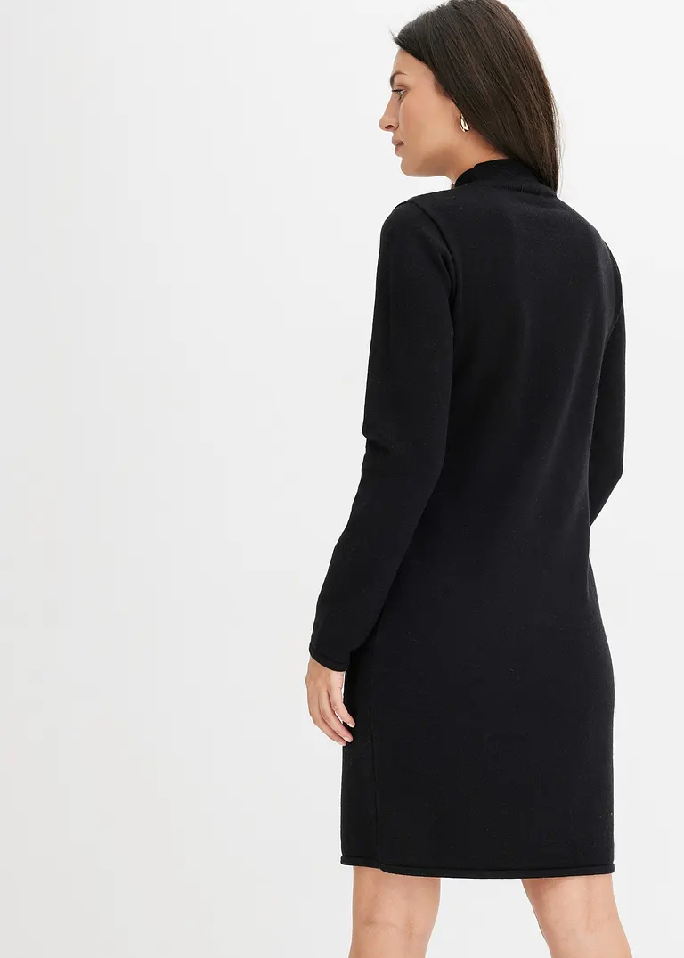 Bonprix Modern Und Feminin: Strickkleid Mit Stehkragen Und Streifenmuster