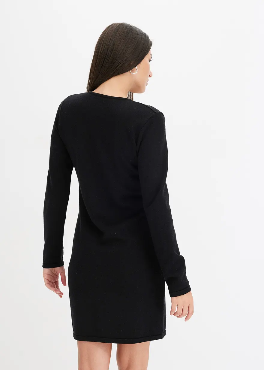 Bonprix Modern Und Feminin: Strickkleid Mit Strasssteinverzierung - Damen