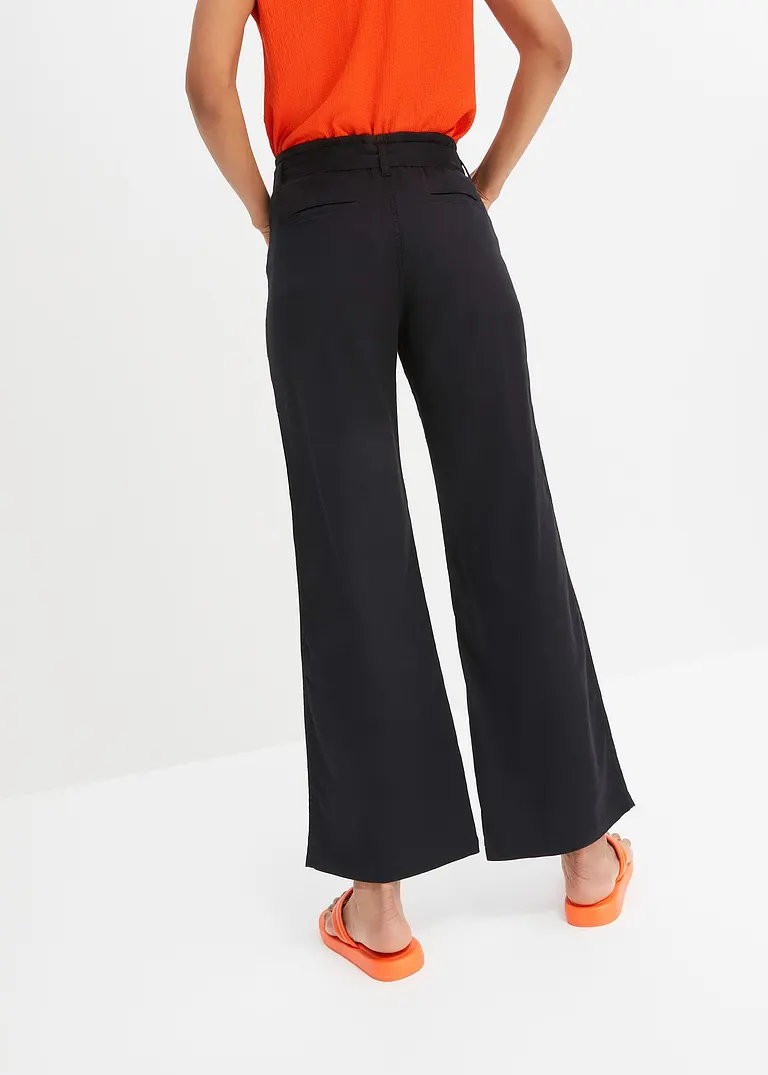 Bonprix Moderne 7/8 Hose Im Paperpag-Stil - Schwarz - Damen