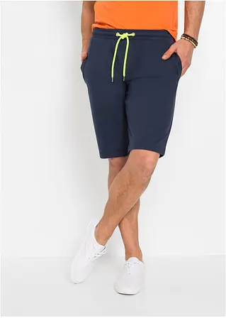 Bonprix Moderne Basic Sweat-Bermuda Mit Kontrastfarbener Kordel. - Blau