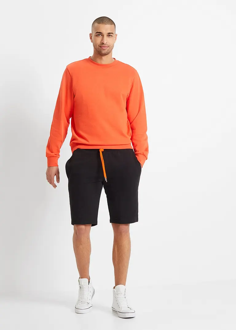 Bonprix Moderne Basic Sweat-Bermuda Mit Kontrastfarbener Kordel. - Herren