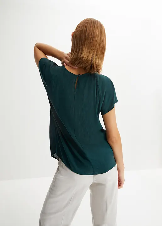 Bonprix Moderne Bluse Mit Hochwertiger Spitze - Grün - Damen