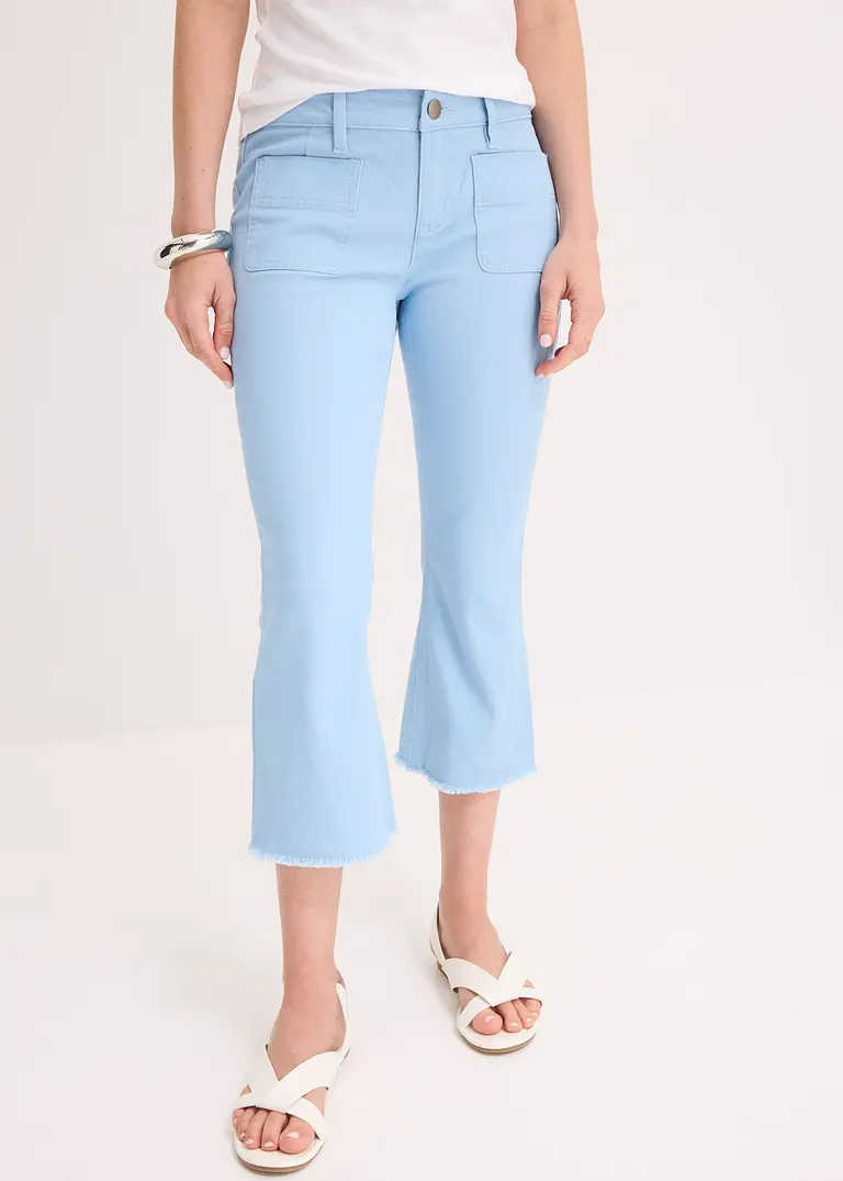 Bonprix Moderne Capri-Hose Mit Aufgesetzten Taschen - Blau