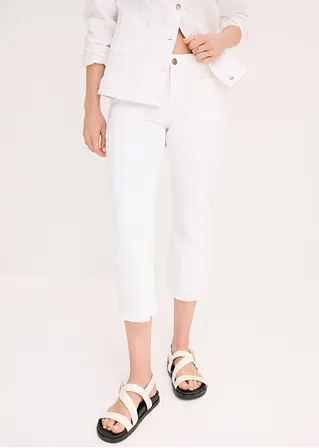 Bonprix Moderne Capri-Hose Mit Aufgesetzten Taschen - Weiß
