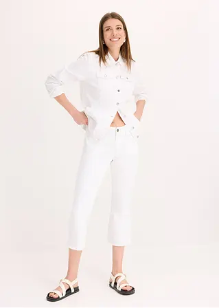 Bonprix Moderne Capri-Hose Mit Aufgesetzten Taschen - Weiß