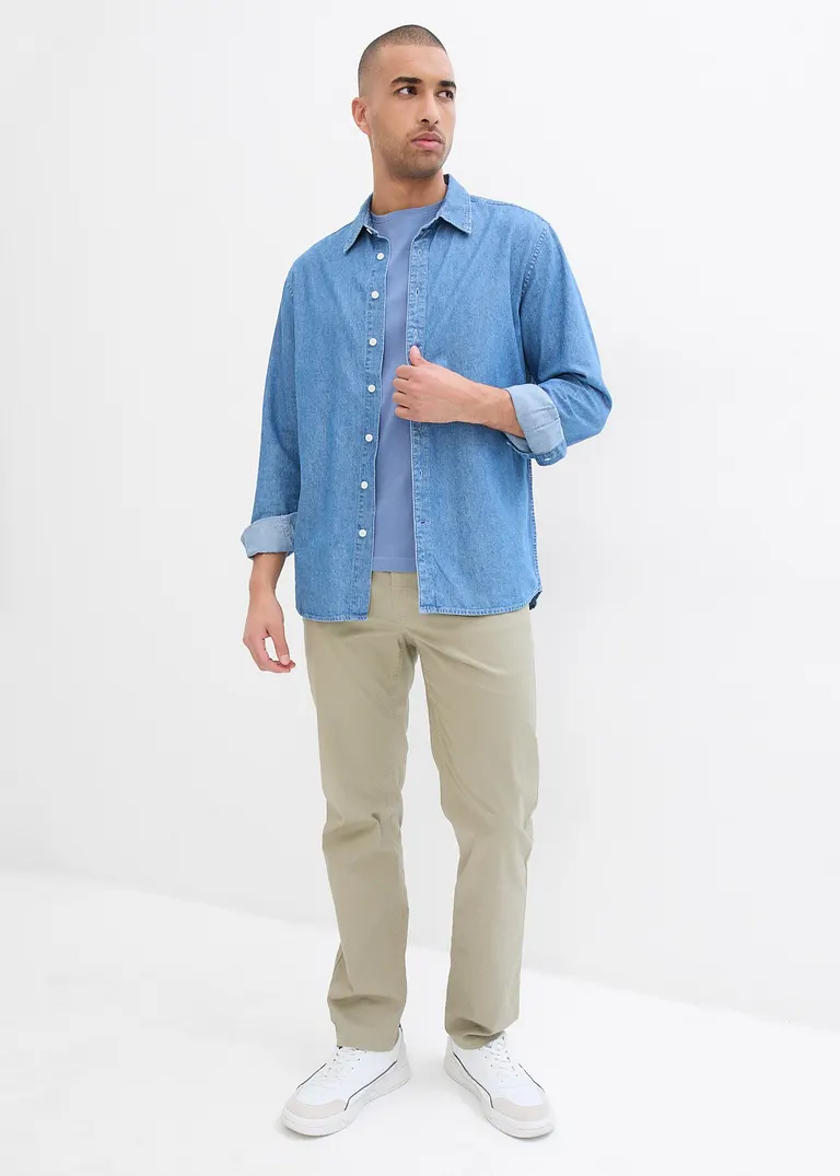 Bonprix Moderne Chinohose Mit Seitlichem Gummizug In Der Taille Und Extra Gürtel