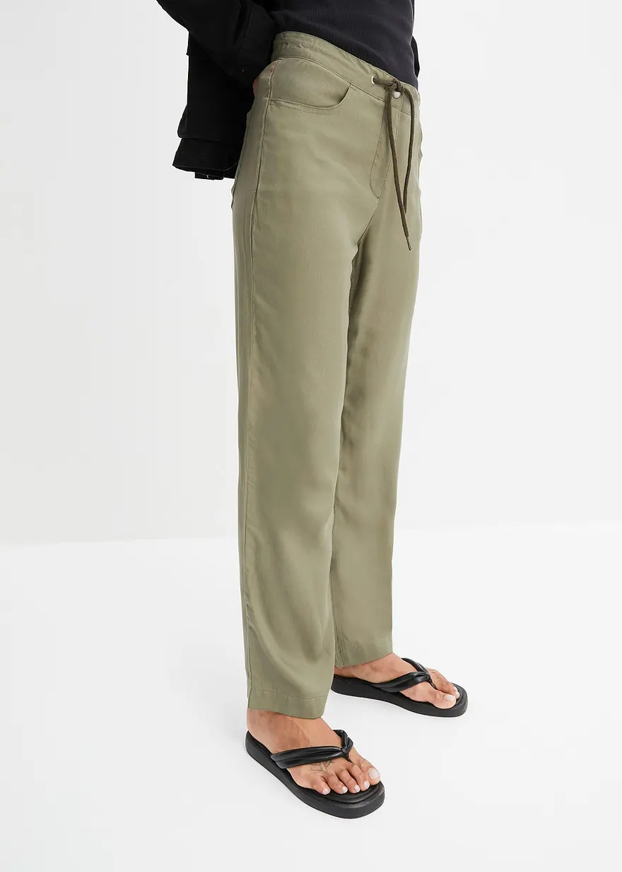 Bonprix Moderne Hose Aus Einer Gewebten Qualität - Grün - Damen