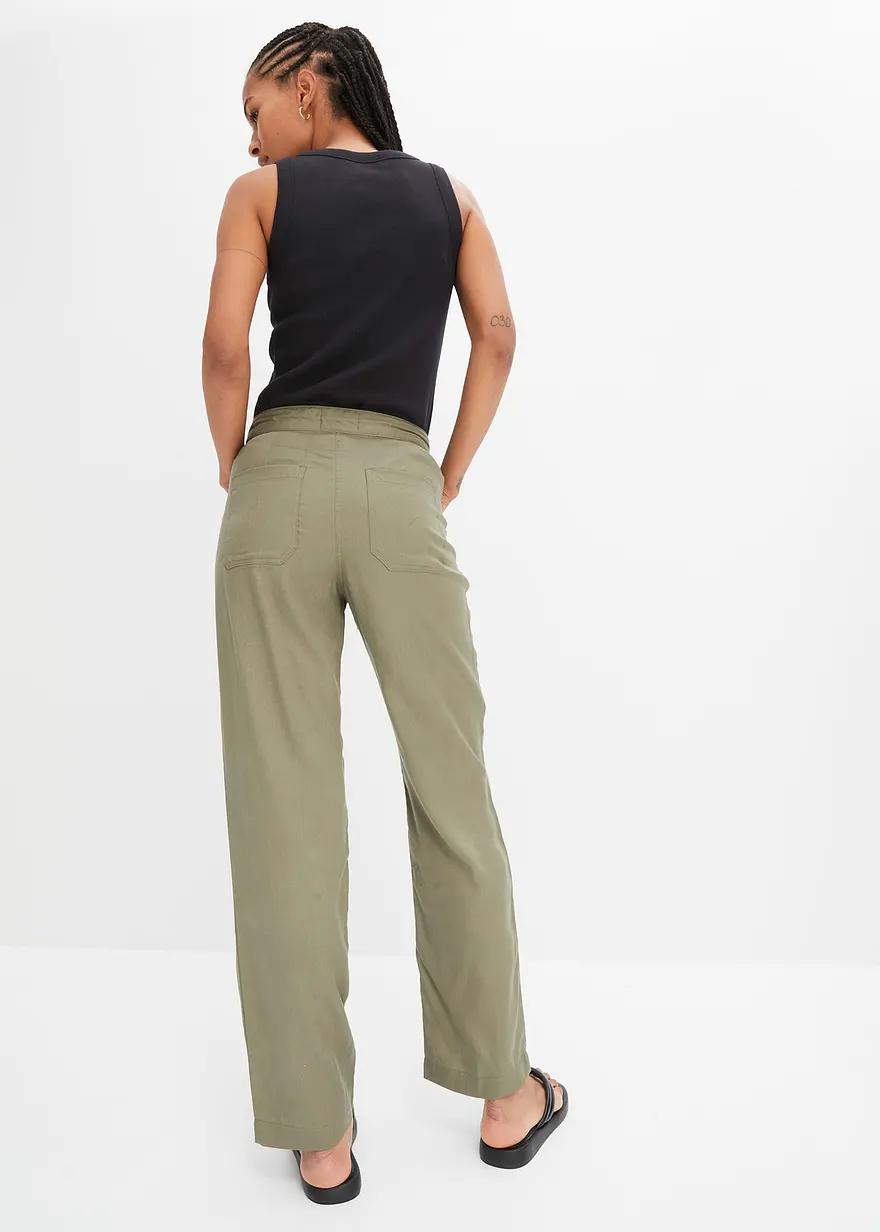 Bonprix Moderne Hose Aus Einer Gewebten Qualität - Grün - Damen