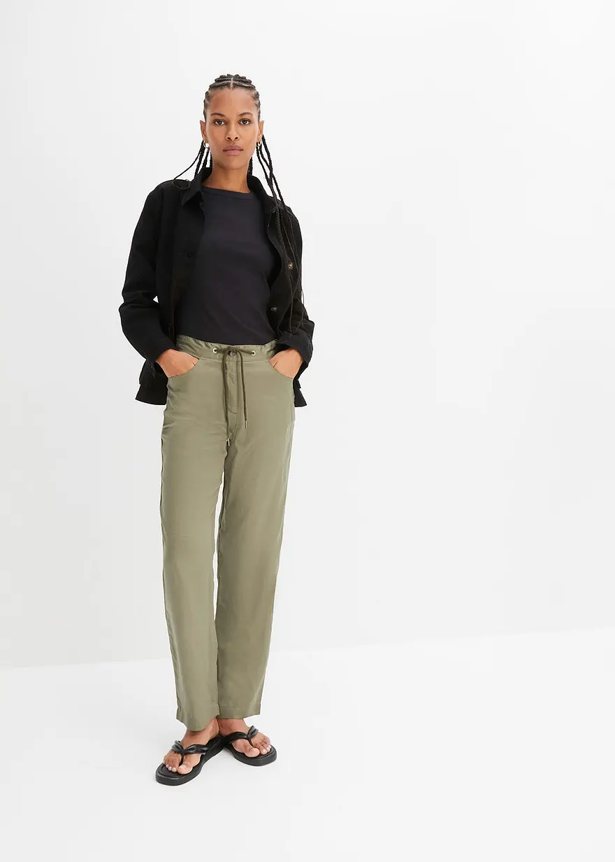 Bonprix Moderne Hose Aus Einer Gewebten Qualität - Grün - Damen