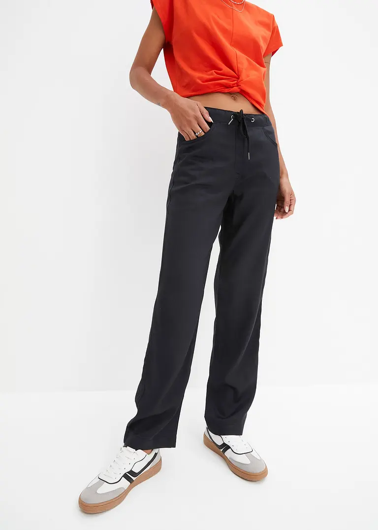 Bonprix Moderne Hose Aus Einer Gewebten Qualität - Schwarz