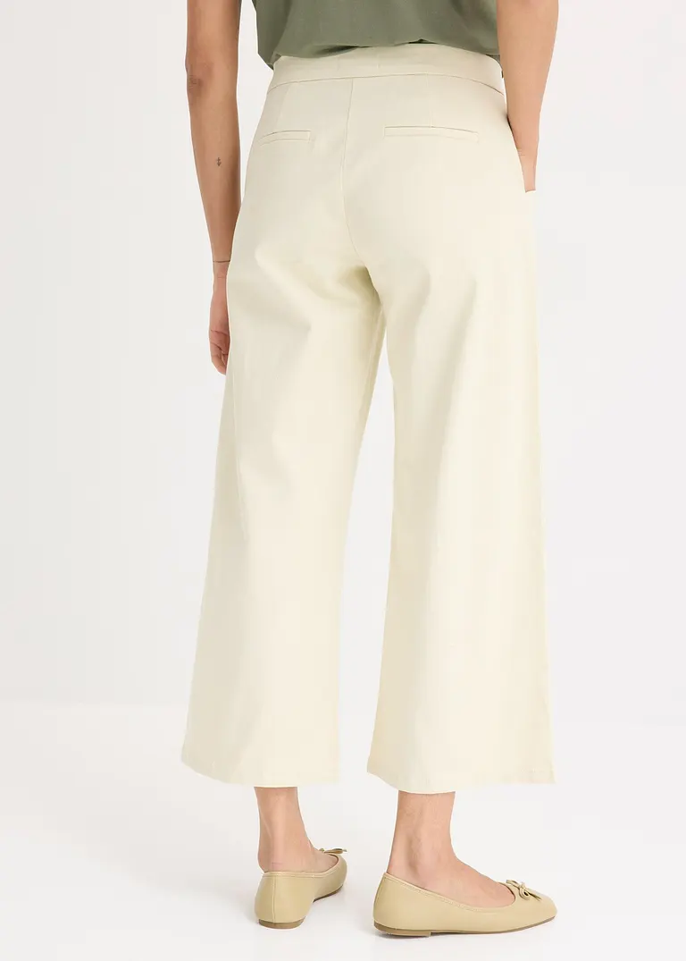 Bonprix Moderne Hose Aus Festem Material Im Culotte-Stil - Beige - Damen