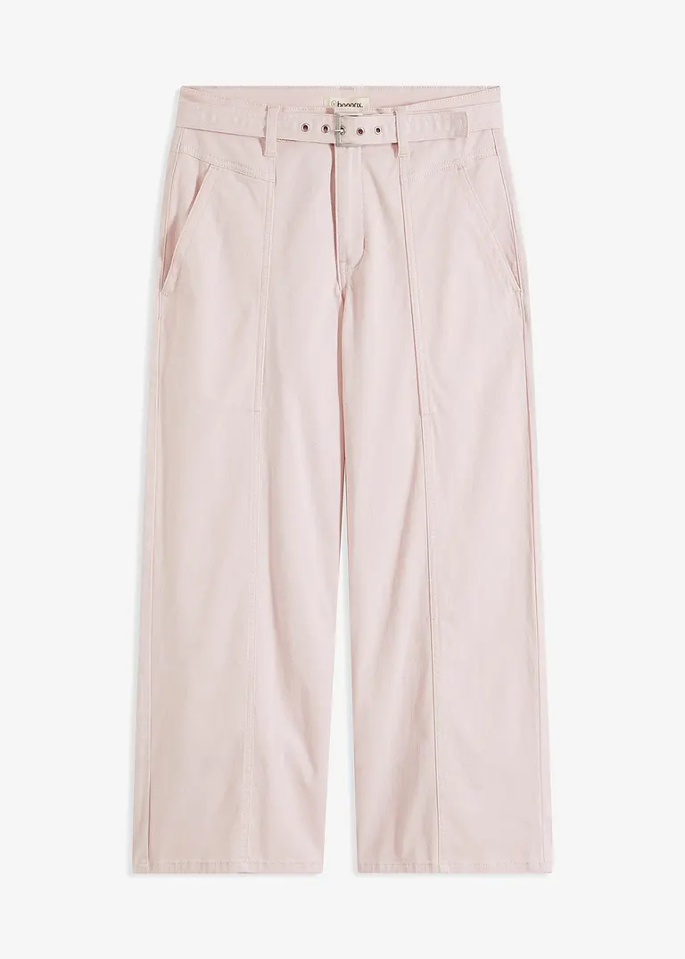 bonprix Moderne Hose mit kurzem Bein und Gürtel - rosa - Damen