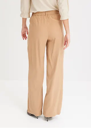 Bonprix Moderne Hose Mit Taschen Und Gummibund - Beige - Damen