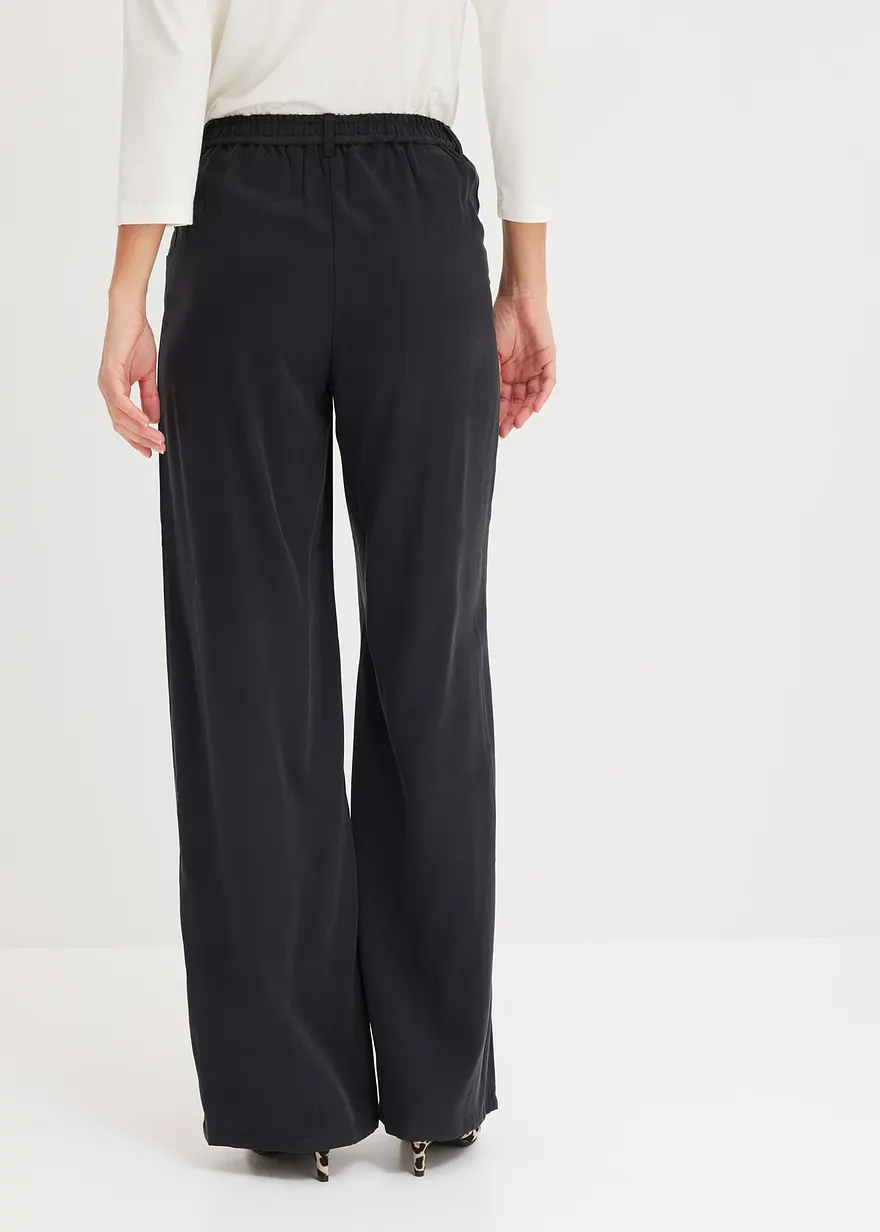 Bonprix Moderne Hose Mit Taschen Und Gummibund - Schwarz