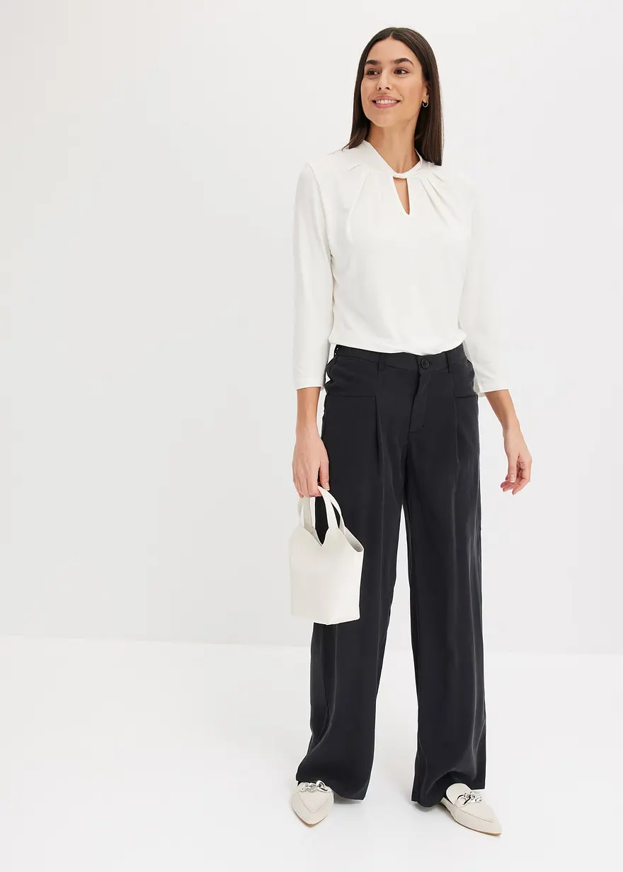 Bonprix Moderne Hose Mit Taschen Und Gummibund - Schwarz
